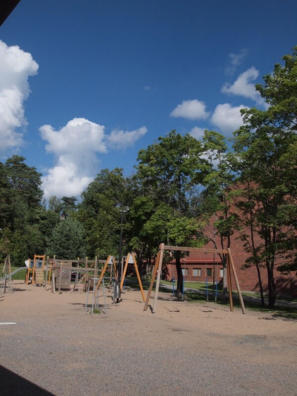 フィンランドの大学キャンパス内の公園
