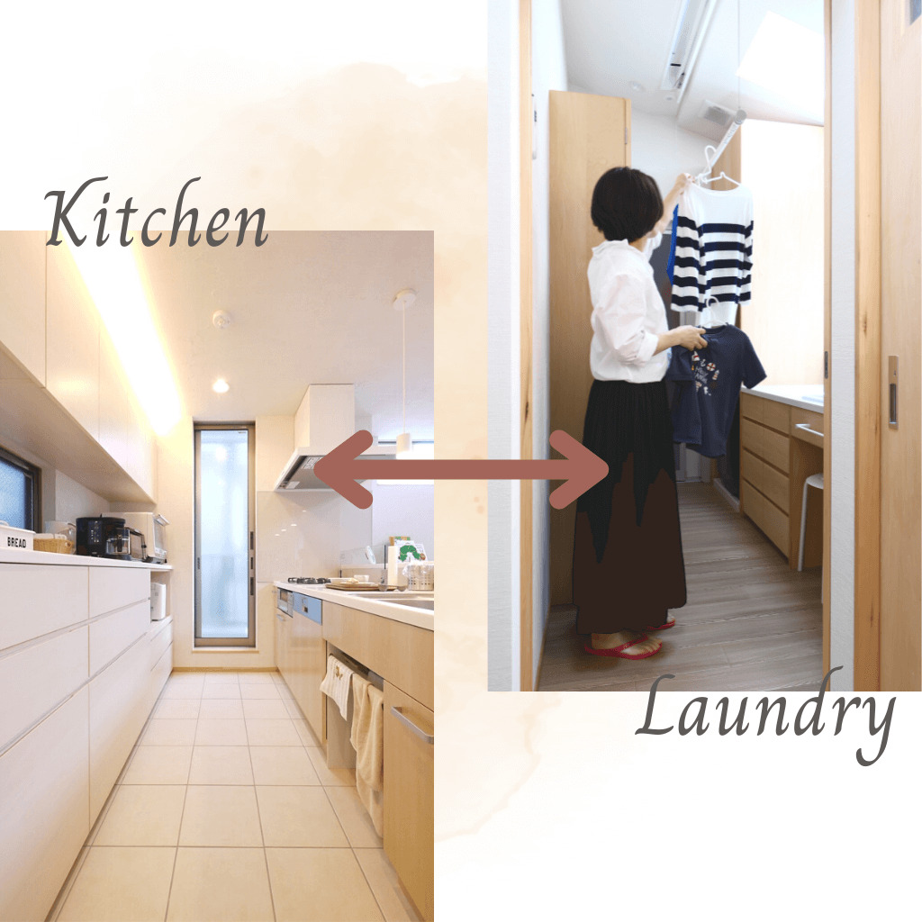 キッチンと洗面所の家事動線